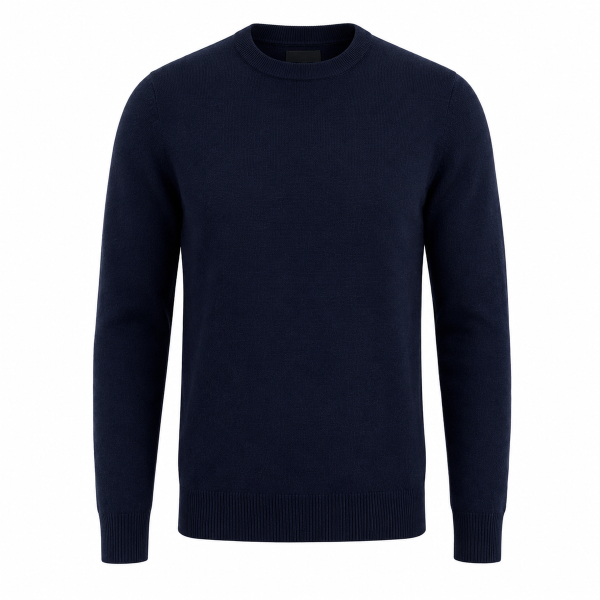 Merino Wool Crew Neck Sweater – Navy | Genspitch